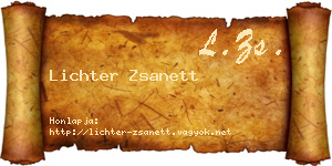 Lichter Zsanett névjegykártya